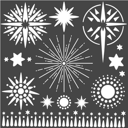 Thick stencil cm 18x18 Stars