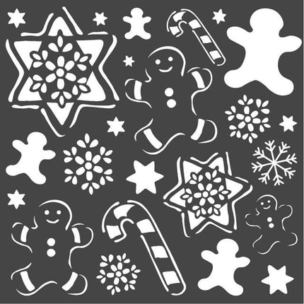 Thick stencil cm 18x18 Gingerbread