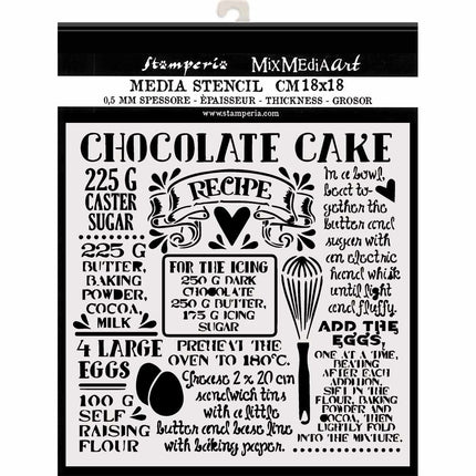 Thick stencil cm. 18X18 Chocolate cake