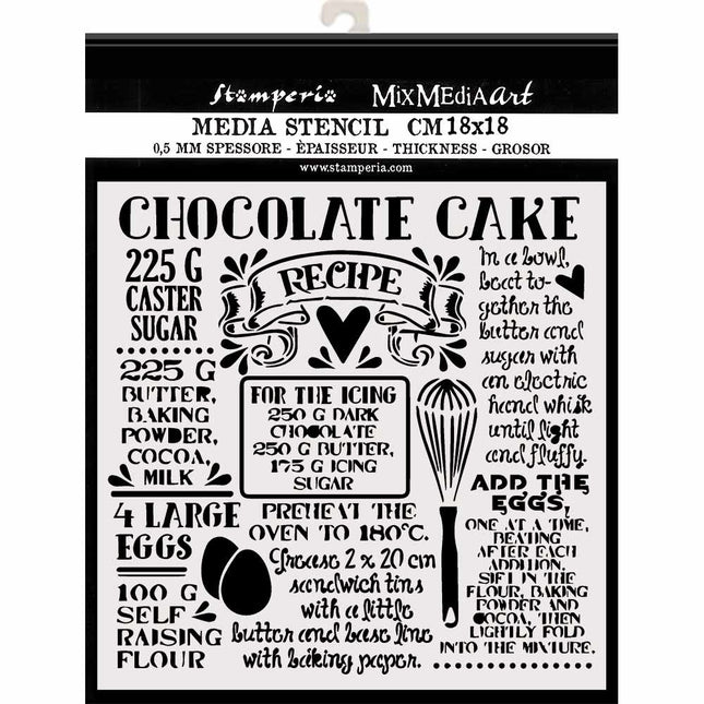 Thick stencil cm. 18X18 Chocolate cake