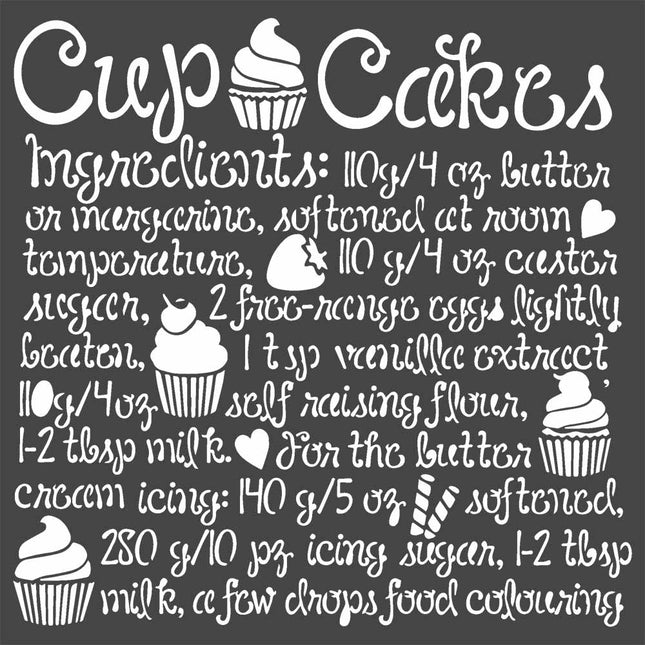 Thick stencil cm. 18X18 Cupcake