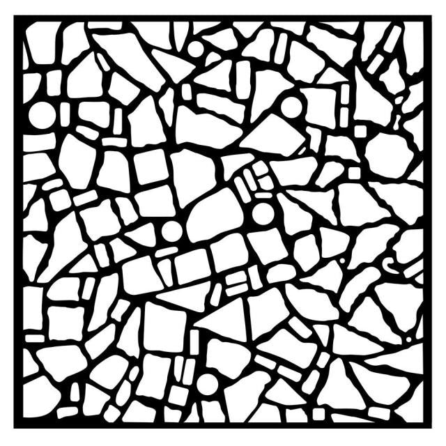 Thick stencil cm 18X18 - Blue Dream mosaic