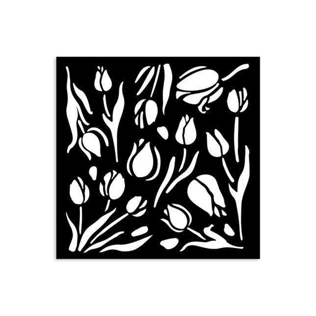 Thick stencil cm 12X12 - Art of Travelling tulips