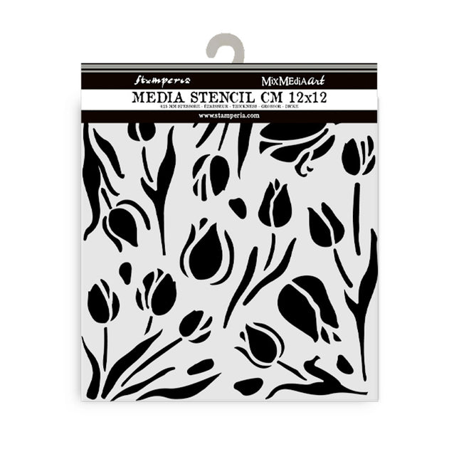 Thick stencil cm 12X12 - Art of Travelling tulips