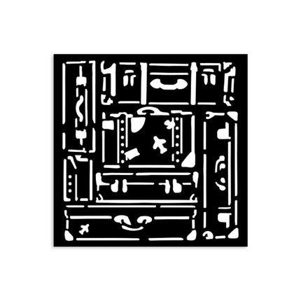 Thick stencil cm 12X12 - Art of Travelling suitcases
