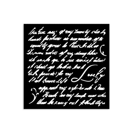 Thick stencil 12x12 cm - Masquerade handwriting