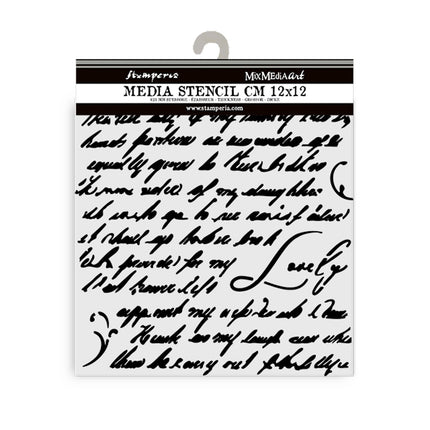 Thick stencil 12x12 cm - Masquerade handwriting