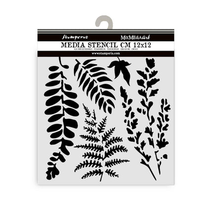 Thick stencil cm 12X12 - Leaves