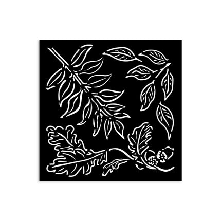 Thick stencil cm 12X12 - Acorns