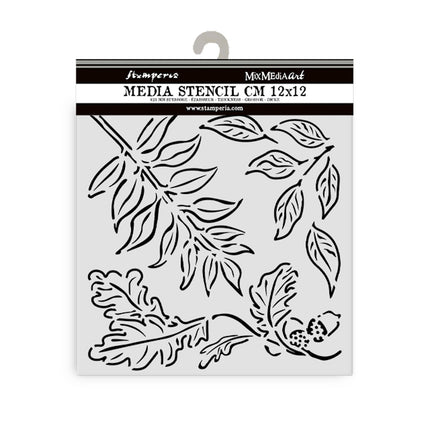 Thick stencil cm 12X12 - Acorns