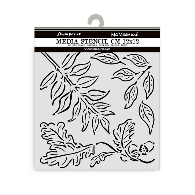Thick stencil cm 12X12 - Acorns