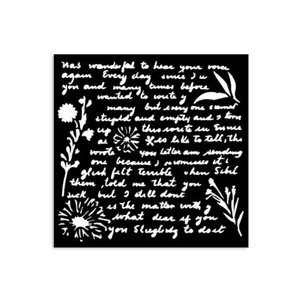 Thick stencil cm 12X12 - Writings pattern