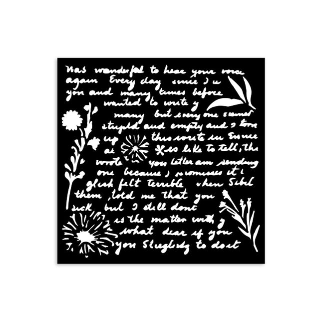 Thick stencil cm 12X12 - Writings pattern