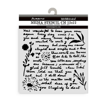 Thick stencil cm 12X12 - Writings pattern