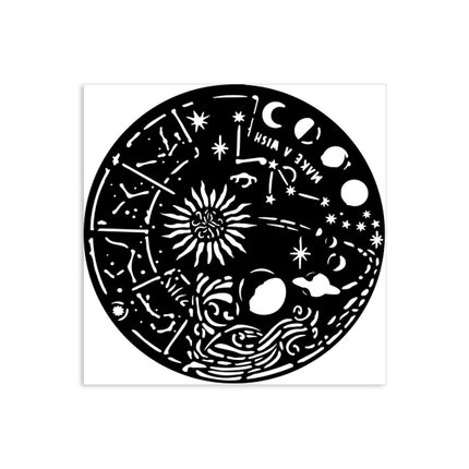 Thick stencil cm 12X12 - Cosmos circle