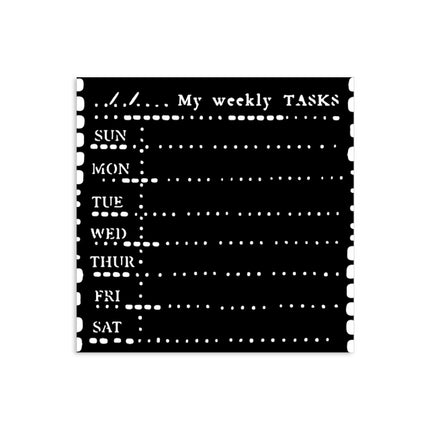 Thick stencil cm 12X12 - Diary weekly planner
