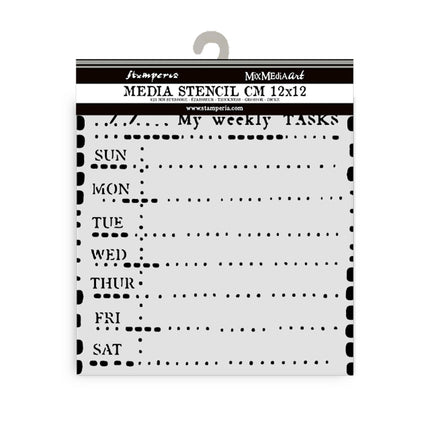 Thick stencil cm 12X12 - Diary weekly planner