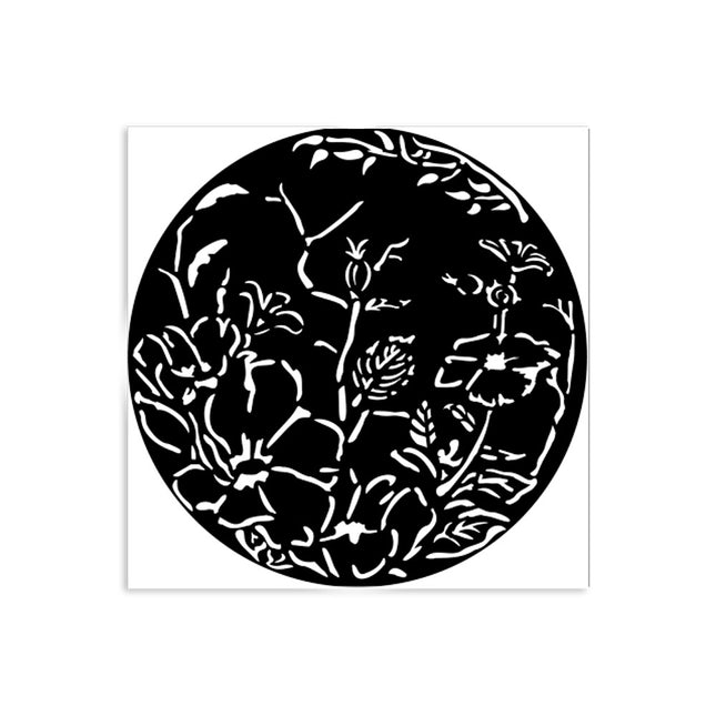 Thick stencil cm 12X12 - Round frame with flowers