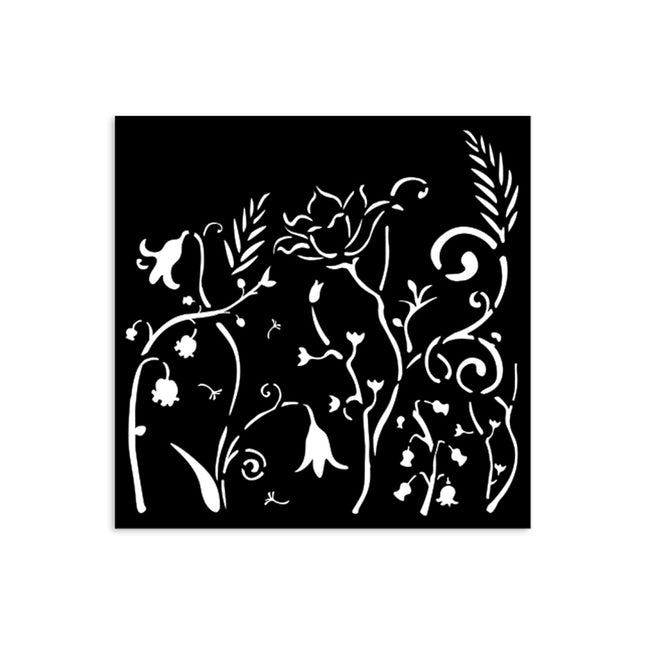 Thick stencil 12x12 cm - Hidden Grove flowers