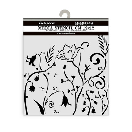 Thick stencil 12x12 cm - Hidden Grove flowers