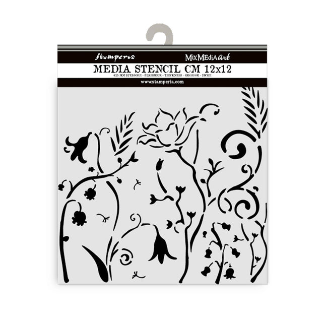 Thick stencil 12x12 cm - Hidden Grove flowers
