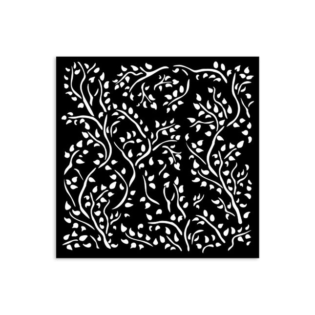 Thick stencil 12x12 cm - House of Roses branch pattern