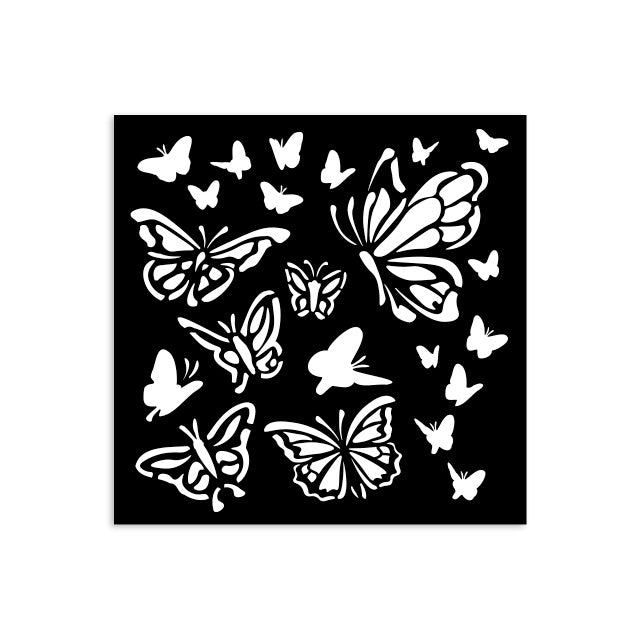 Thick stencil 12x12 cm - House of Roses butterfly
