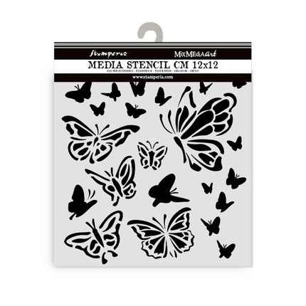Thick stencil 12x12 cm - House of Roses butterfly
