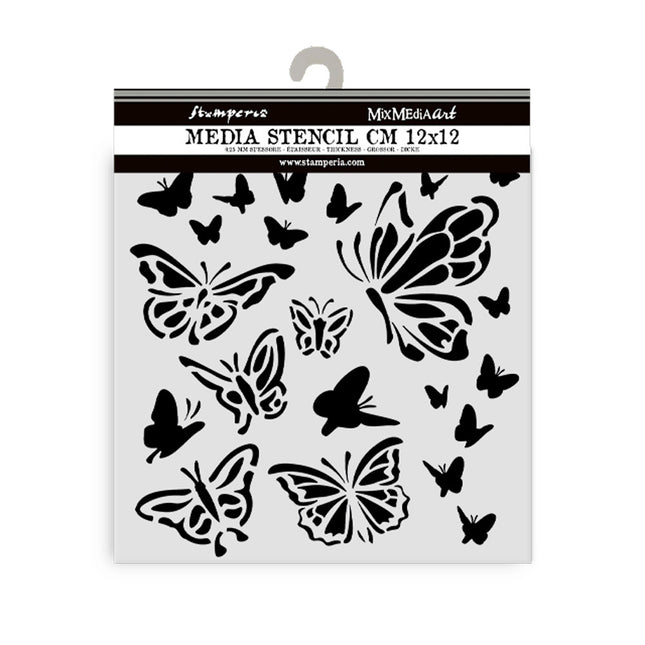 Thick stencil 12x12 cm - House of Roses butterfly