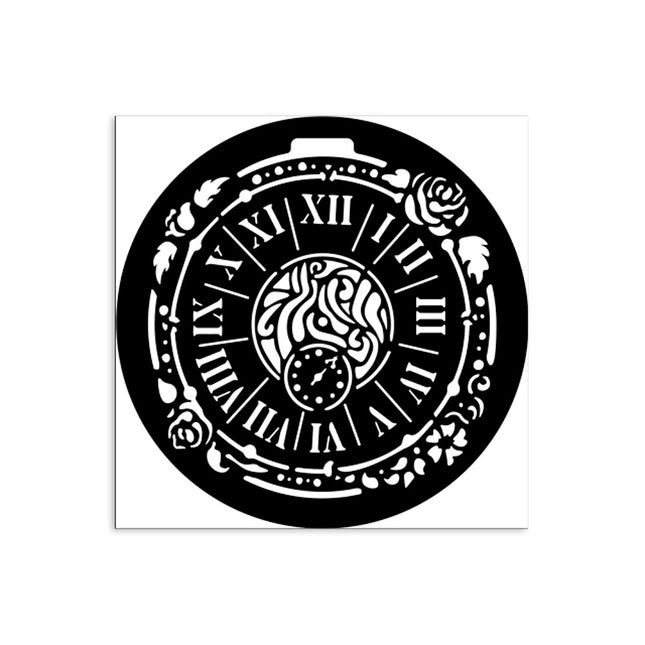 Thick stencil 12x12 cm - House of Roses clock