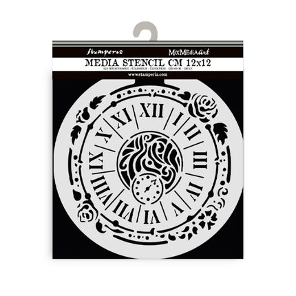 Thick stencil 12x12 cm - House of Roses clock