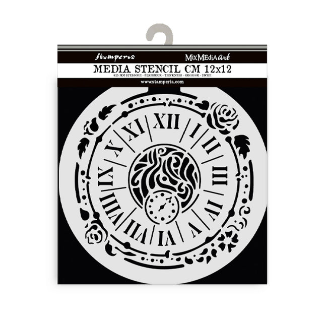 Thick stencil 12x12 cm - House of Roses clock
