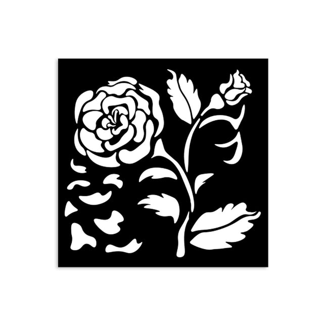 Thick stencil 12x12 cm - House of Roses big rose