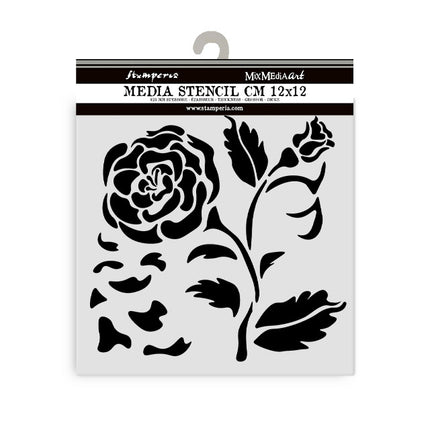 Thick stencil 12x12 cm - House of Roses big rose