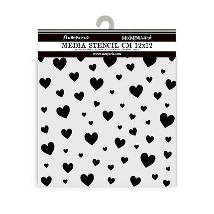 Thick stencil cm 12X12 - Timeless hearts
