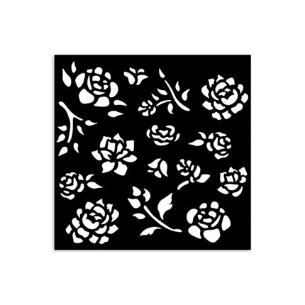 Thick stencil cm 12X12 - Timeless buds pattern