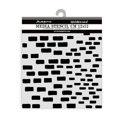 Thick stencil 12x12 cm - Silent Sea bricks pattern