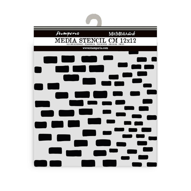 Thick stencil 12x12 cm - Silent Sea bricks pattern