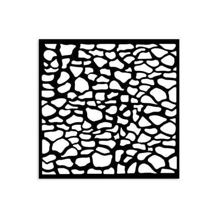 Thick stencil 12x12 cm - Silent Sea stones pattern