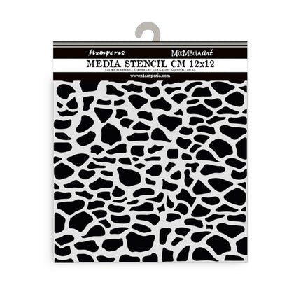 Thick stencil 12x12 cm - Silent Sea stones pattern