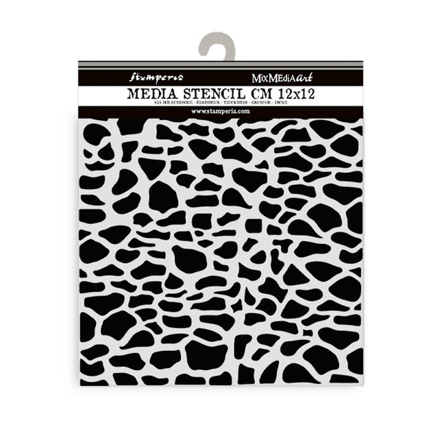Thick stencil 12x12 cm - Silent Sea stones pattern