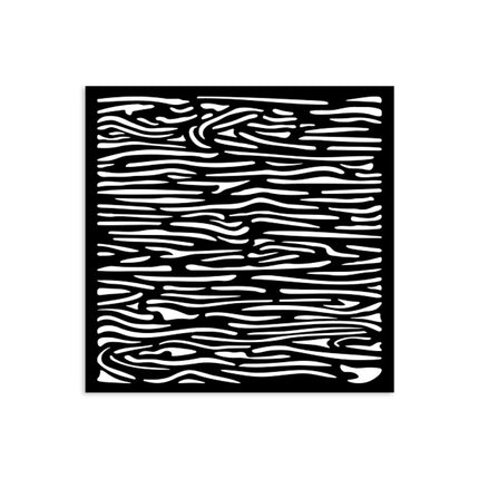 Thick stencil 12x12 cm - Silent Sea wood pattern