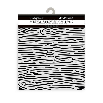 Thick stencil 12x12 cm - Silent Sea wood pattern