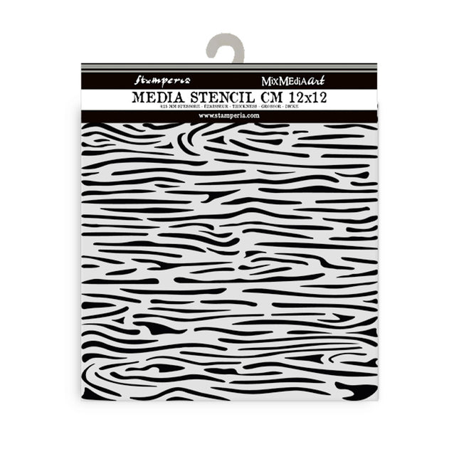Thick stencil 12x12 cm - Silent Sea wood pattern