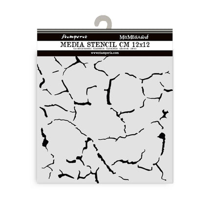 Thick stencil 12x12 cm - Silent Sea crackle pattern