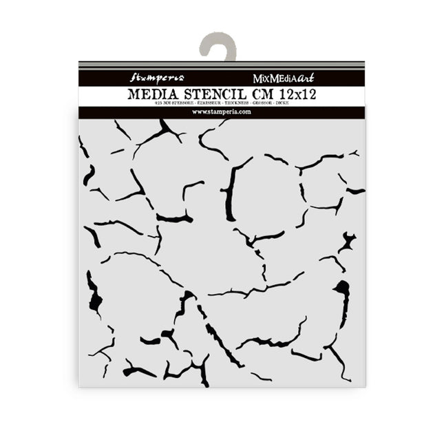 Thick stencil 12x12 cm - Silent Sea crackle pattern