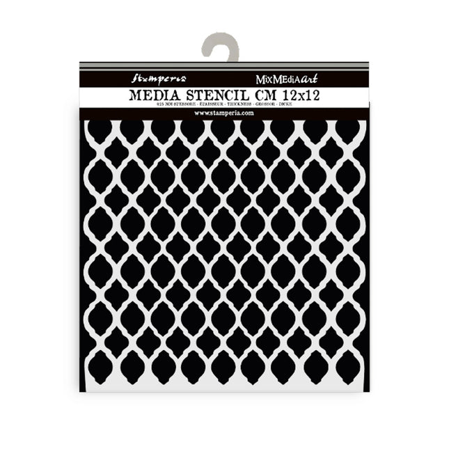 Thick stencil cm 12X12 - Timeless net texture