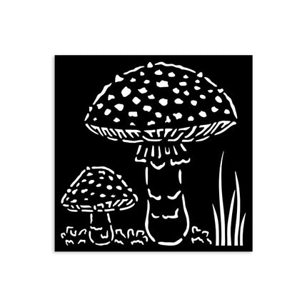 Thick Stencil 12x12 cm - Whispering Woods Mushrooms  