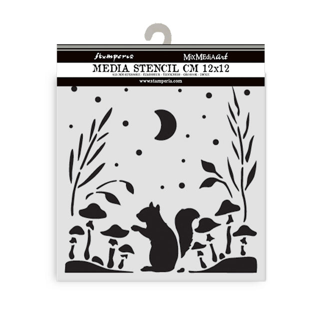 Thick stencil 12x12 cm - Herbarium Silvae squirrel