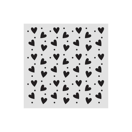 Thick stencil 12x12 cm - Family heart texture